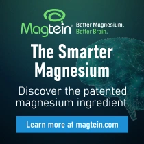 Magtein magnesium supplement advertisement featuring the tagline “The Smarter Magnesium” and a call to discover the patented ingredient.