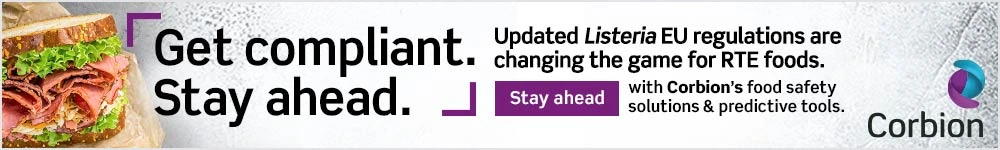 Banner with an image of meat sandwich with a company logo and slogan promoting new campaign and CTA button in the middle